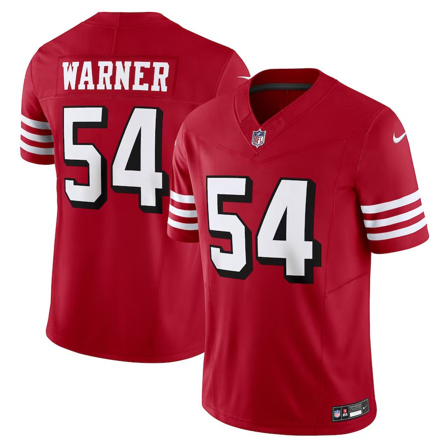 Men San Francisco 49ers #54 Fred Warner Nike Scarlet Vapor F.U.S.E. Limited NFL Jersey